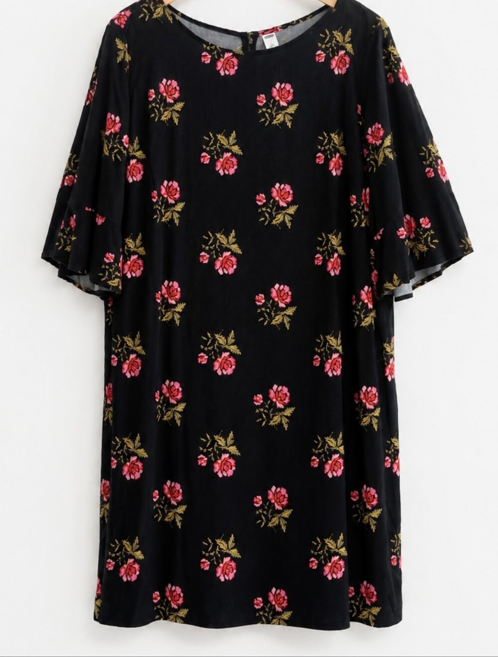 Women's Plus Size 3X Dress Rose Print Casual Church Floral